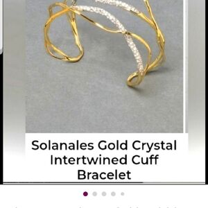 Alexis Bittar Gold Crystal Interlaced Solanales Cuff Bracelet! NWOT!